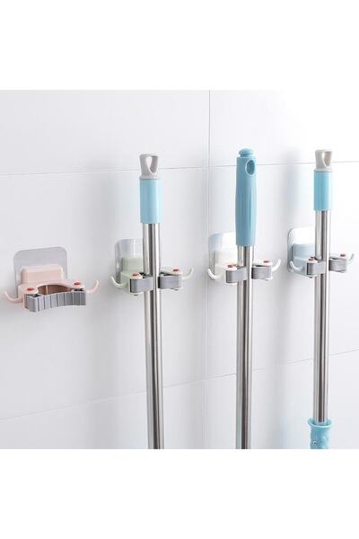 Neler Geldi Neler Multi-Purpose Mop Brush Hanger Apparatus Mop Broom Brush And Mop Hanger Handle Holder Kitchen Bathroom Hanger