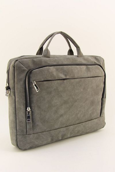HNB Servietă pentru laptop de afaceri cu 3 compartimente, unisex, gri de 15,6 inchi