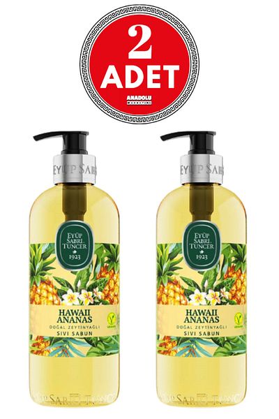 Eyüp Sabri Tuncer Hawaii Pineapple Natural Olive Oil Liquid Soap 500 Ml 2 Pieces