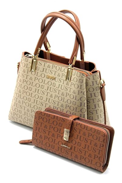 Just Polo Women's Sand 5 Compartment Bag and Wallet Set (SPECIAL FOR MOTHER'S...