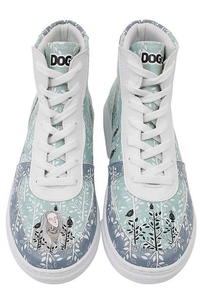 Dogo Pantofi de damă din piele vegană, albi, înalți - Vreau să fiu gratuit ca un design de pasăre