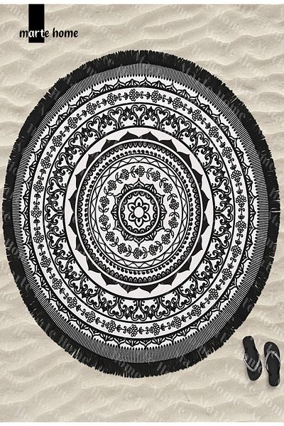 Marte Home Mandala 4 Round Beach Towel