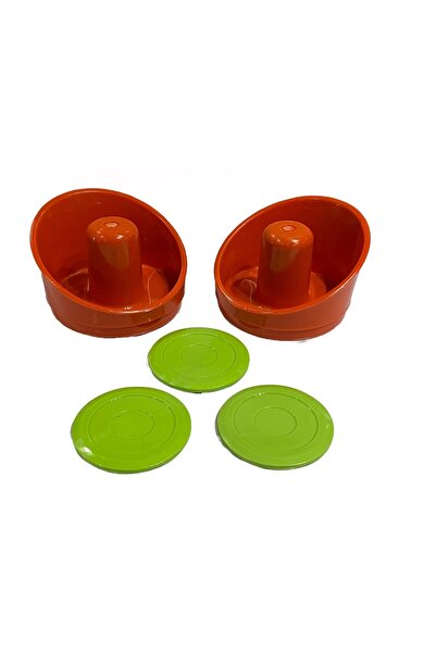 star game Kırmızı Renk Aır Hockey Elcik Ve Yeşil Renk Disk Havalı Hockey Tokacı Ve Diskleri