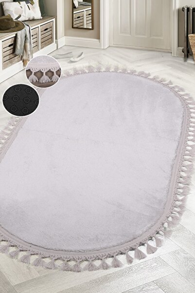 Bonny Home سجادة أرضية بيضاوية رمادية اللون من ريلاكس - مقاومة للانزلاق ومضاد...