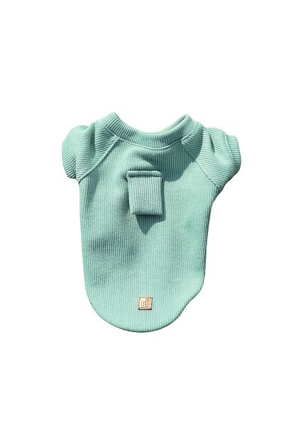 Bi Dolap Ponçik Bi Basic Green Soft Flexible Fabric Cat Dog Outfit & T-Shirt