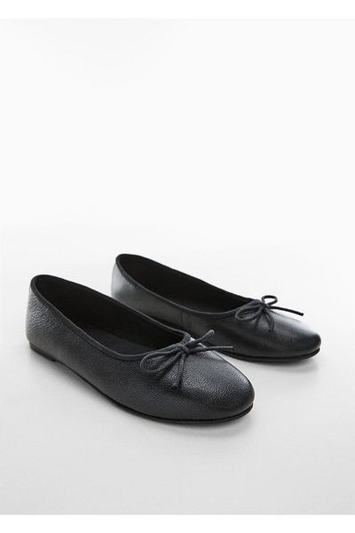 MANGO Kids Lederballerinas mit Bindedetail
