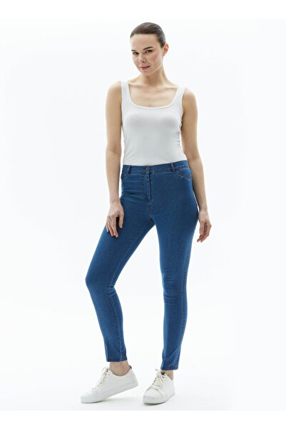 Selen Normal Bel Standart Indigo Kadın Pantolon 23ysl5019