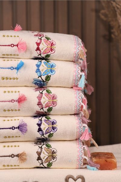 Pidora Textil Prosop de față cu dantelă din 6 bucăți - 50*90