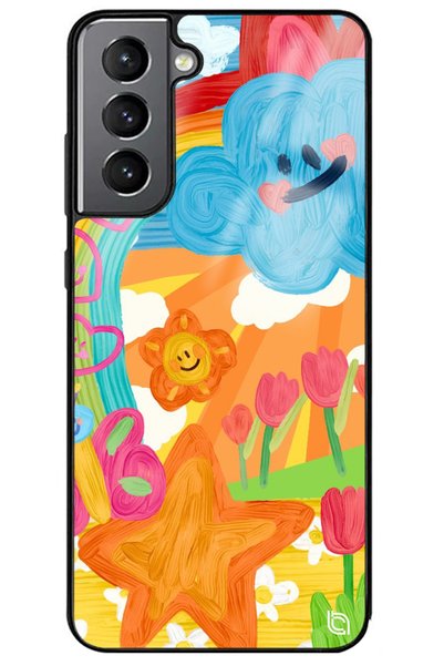 WANNA PROTECT Samsung S21 Fe Glossy Phone Case with Camera Protection Heart C...