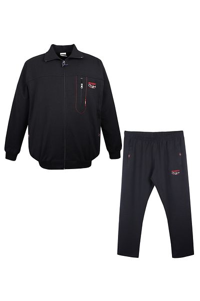 marufshop Ανδρική φόρμα μεγάλου μεγέθους Dekons Μαύρη