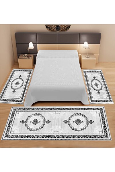 stylehome Dijital Baskılı 3 'lü Yatak Odası Halısı Yolluk Takımı ( 2 Adet 80x...