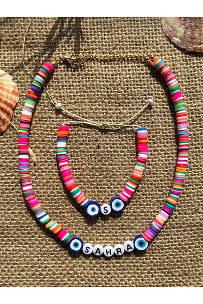 Uno Di Famiglia Beaded Necklace, Beaded Bracelet, Set