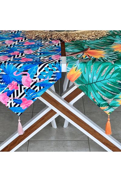 desen izmir Export Surplus, End of Season Promotion Buy 1 Get 1 Free Flamingo and Botanical Straw Pattern 2 Runner