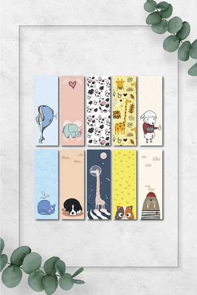 Paytak Moda Whale Giraffe Sheep Animal Design 10 Pieces Bookmark Set Pytkayrac44