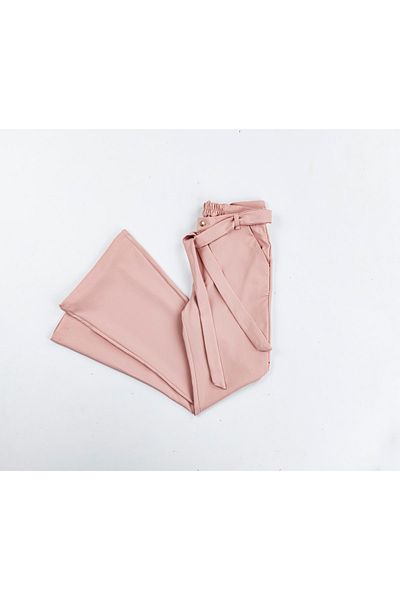RAMON&ARTOS Dabil Crepe Woven Fabric Girls Flared Leg Trousers