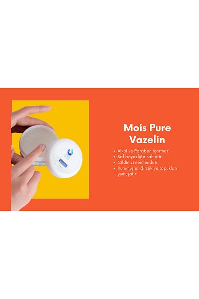 Mois Pure Vaseline 100 ml - 100% Pure and Pure White Vaseline Moisturizing Hand Cream, Unscented Vaseline