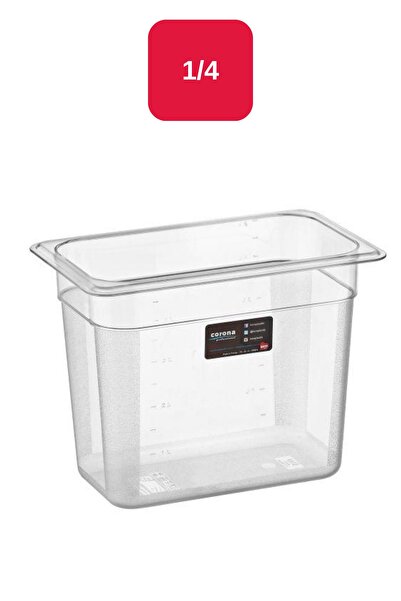 Bora Plastik PC Gastronom 1/4 Bathtub Rectangular Transparent - 200 Mm - Bo150