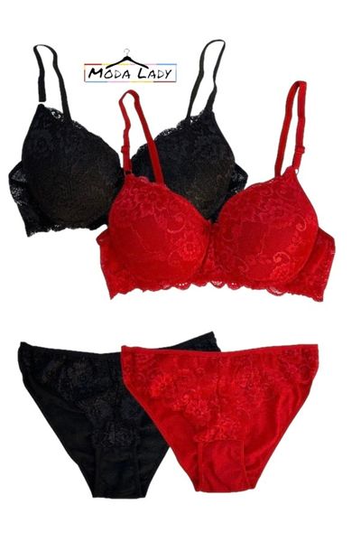 Penti Red Bra with Lotus Embroidery Detail - Trendyol