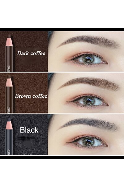Lush Studio Ipli Kaş Modelleme Kalemi Siyah Koyu Kahve, Açık Kahve 3 Lü Set Microblading Için Şablon Kalem