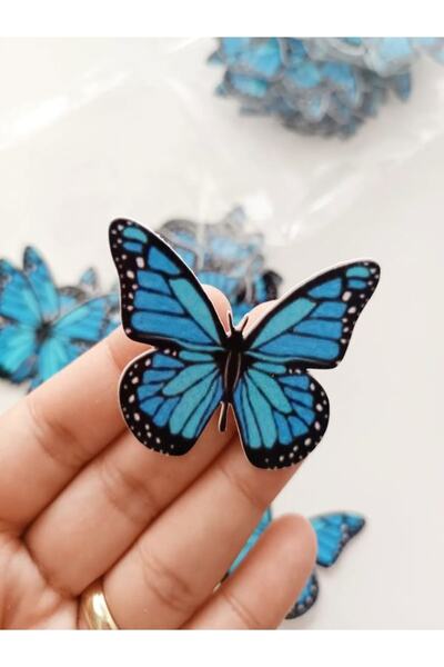 EyER Shoping Kelebek Buketi Için Parlak Kalın 220gr Fotoğraf Kağıdı Mavi
