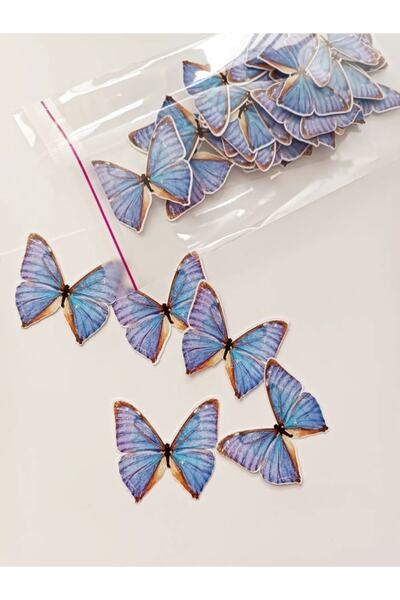 EyER Shoping Kelebek Buketi Için Parlak Kalın 220gr Fotoğraf Kağıdı Mavi