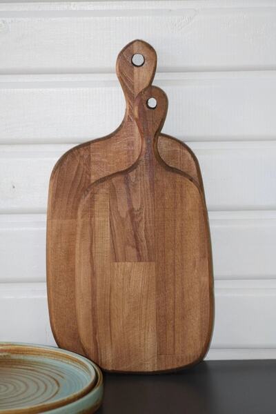 Doğal Life Dekoratif 2li Servis Ve Sunum Tahtası Kayın Ağacı