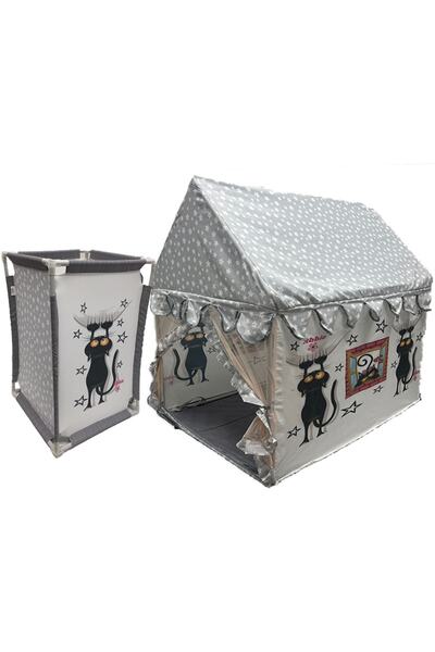 Abbie Rüya Siyah Kedi Oyun Çadırı Sepetli Set bzi