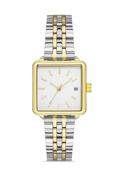 ÇENÇEN Gold Kordon Beyaz Kadran Roma Rakamlı Kadın Kol Saati