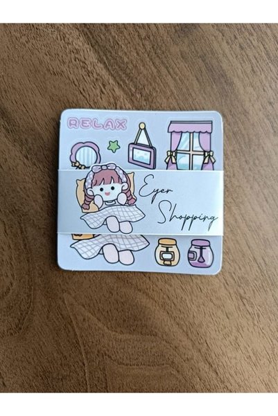 EyER Shoping Kawaii Girl Sticker Set Purple