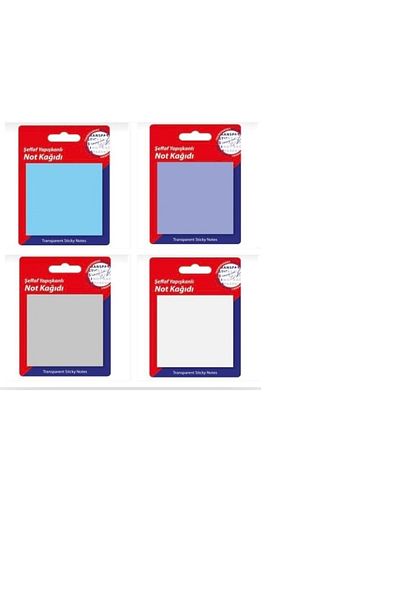 hobi market art Transparent Post-it Size 75x75 Mm 50 Sheets 4 Color Set