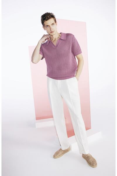 Network Ekru Geniş Paça Pileli Pantolon