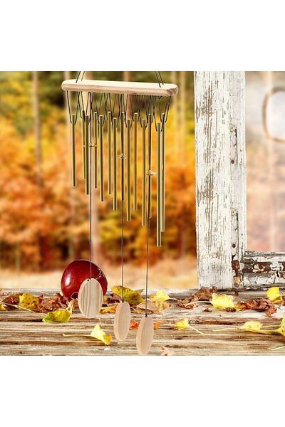 CajuArt Bețișoare decorative din metal auriu Clopoțel de vânt Decor pentru balcon acasă