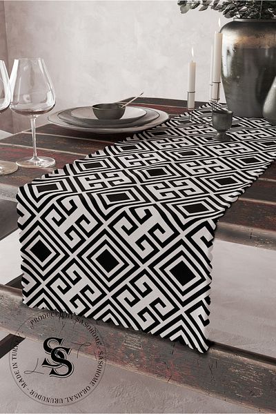 SasoHome Home Sweet Home And Zebra Pattern Digital Printed Decorative Runner