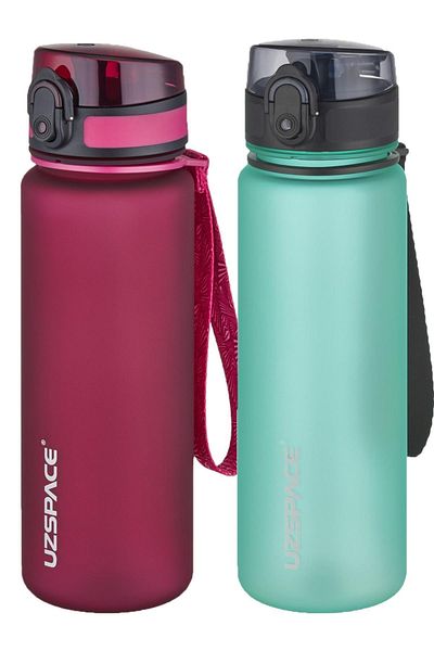 Uzspace 2-Piece Tritan Flask Set 500 Ml 14 Different Color Options Fiftyfifty
