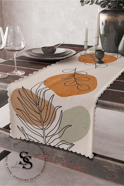 SasoHome Alergăr decorativ cu imprimare digitală, cu flori suprareale imaginare, frunze