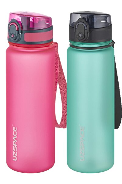 Uzspace طقم قارورة تريتان سعة 500 مل مكون من قطعتين - 14 خيارًا مختلفًا للألوان