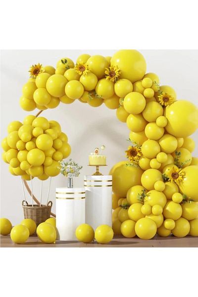 BeySüS 15Pcs Yellow Balloon Indoor Decoration Birthday Party