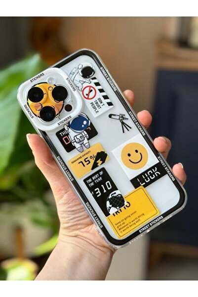 Go Aksesuar iPhone 14 Pro Compatible Transparent Case with Print Design