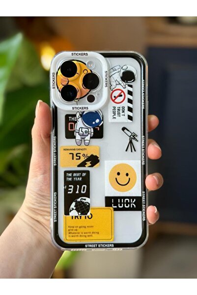 Go Aksesuar iPhone 14 Pro Compatible Transparent Case with Print Design