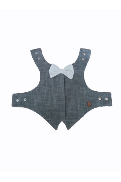 Bi Dolap Ponçik Bi Ponchik Tuxedo Linen Fabric Green Cat Dog Outfit & Tuxedo