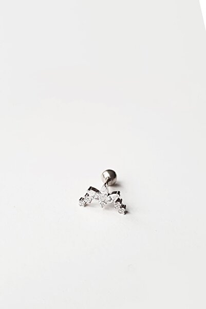 MorMajor Silver Tekli Ithal Gümüş Küpe Piercing