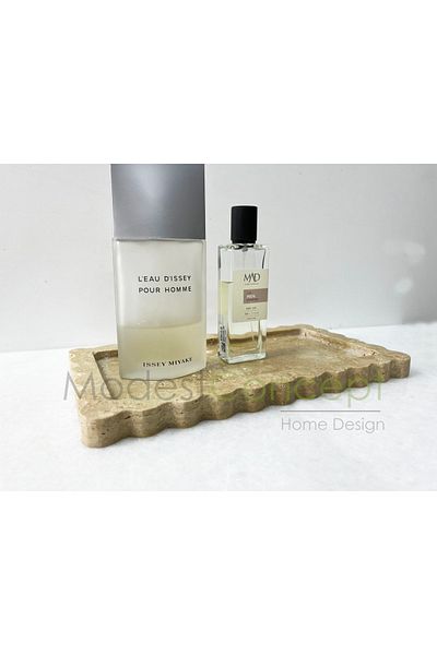 Modestmar Natural Travertine Marble Tray, Bathroom Organizer, Presentation Plate Edge Detailed Organizer
