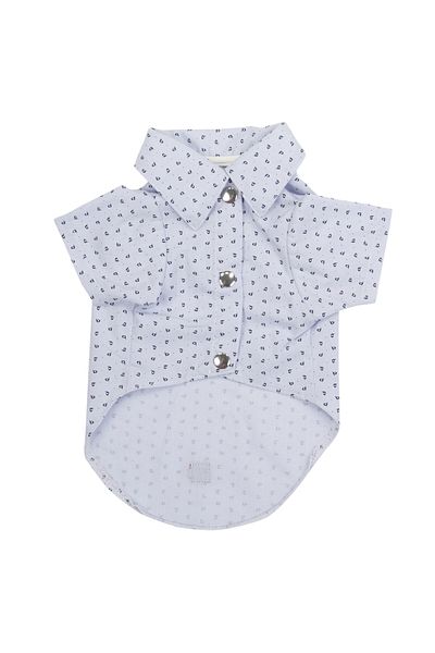 Bi Dolap Ponçik Bi Bd Shirt Blue White Sailor Soft Poplin Fabric Cat Dog Outfit & Shirt