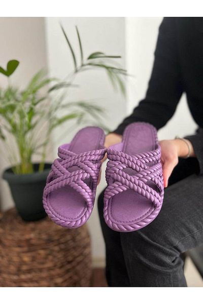 Behtah Kundura Women's Straw Look Summer Pool Sea Bath Beach And Daily Very Comfortable Slippers