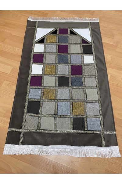 AYHANHOME Patchwork Patchwork Velvet Lined Dowry Gift Prayer Rug