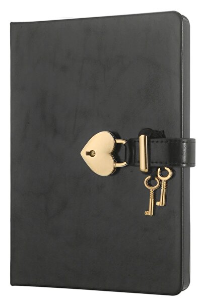 Victoria's Journals Hush Hush Metalik Kilitli Defter 13x18 Cm Siyah