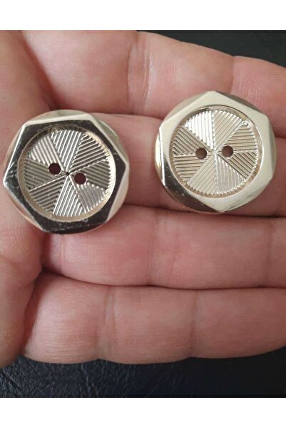 İMREN AKSESUAR Κουμπί Κίτρινο Μεταλλικό 4 Τρύπες 2,5 εκ. 1 Συσκευασία 5 Τεμάχια