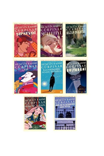 TÜRKİYE İŞ BANKASI KÜLTÜR YAYINLARI Şıpsevdi – Hazan Bülbülü - Gulyabani - Kuyrukluyıldız Altında Bir Izdivaç / 8 Kitap - Hüseyin Rahmi