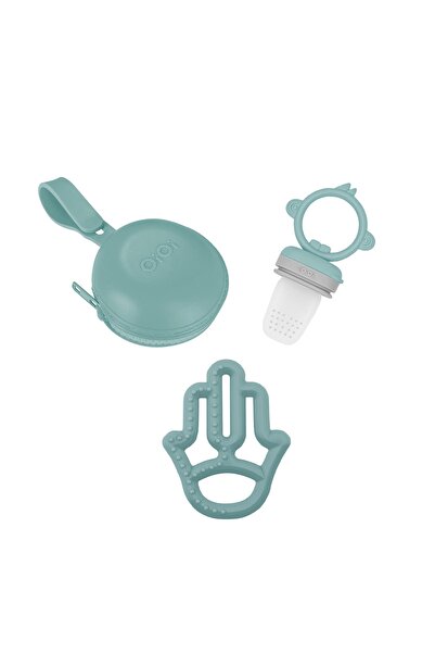 OiOi مجموعة ثلاثية باللون الأخضر المائي (هريس + جراب + أمي)