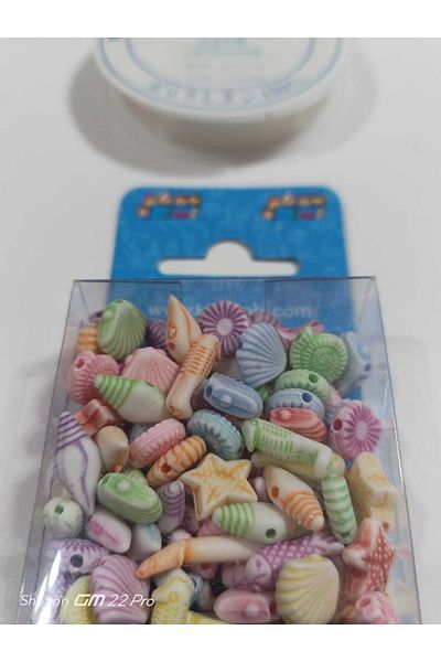 Cem Πολύχρωμο Μοτίβο Θάλασσας Bead Hobby + 10 Mt Fishing Line